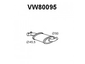 VENEPORTE VW80095 vidurinis duslintuvas 
 Išmetimo sistema -> Duslintuvas
165253409A, 191253409A, 191253409AD