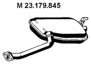 EBERSPÄCHER 23.179.845 vidurinis duslintuvas 
 Išmetimo sistema -> Duslintuvas
201 490 02 15, 201 490 25 15
