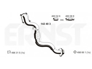 ERNST 142403 išleidimo kolektorius 
 Išmetimo sistema -> Išmetimo vamzdžiai
1H0 253 087 H