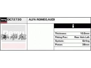 DELCO REMY DC72730 stabdžių apkaba 
 Dviratė transporto priemonės -> Stabdžių sistema -> Stabdžių apkaba / priedai
9947885, 9950859