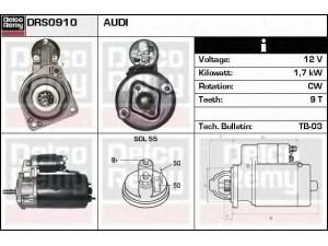 DELCO REMY DRS0910 starteris 
 Elektros įranga -> Starterio sistema -> Starteris
068911023C, 068911023CX