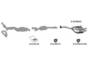 EBERSPÄCHER 232296 išmetimo sistema 
 Išmetimo sistema -> Išmetimo sistema, visa