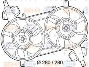 HELLA 8EW 351 039-601 ventiliatorius, radiatoriaus 
 Aušinimo sistema -> Oro aušinimas
46410587, 46479804