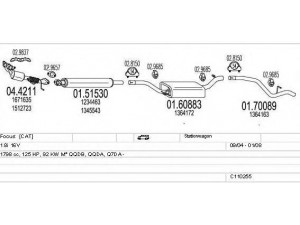 MTS C110255003986 išmetimo sistema 
 Išmetimo sistema -> Išmetimo sistema, visa