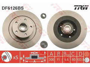 TRW DF6126BS stabdžių diskas 
 Stabdžių sistema -> Diskinis stabdys -> Stabdžių diskas
402020005R, 402026061R