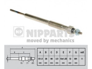 NIPPARTS N5719013 kaitinimo žvakė 
 Kibirkšties / kaitinamasis uždegimas -> Kaitinimo kaištis
8-97326046-0