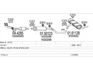 MTS C310363015984 išmetimo sistema 
 Išmetimo sistema -> Išmetimo sistema, visa