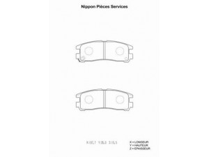NPS M361I03 stabdžių trinkelių rinkinys, diskinis stabdys 
 Techninės priežiūros dalys -> Papildomas remontas
MB857335, MB857336, MB858380, MN102624