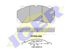 ICER 151858 stabdžių trinkelių rinkinys, diskinis stabdys
299 2669, 299 5552, 254625