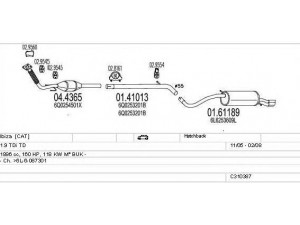 MTS C310387022786 išmetimo sistema 
 Išmetimo sistema -> Išmetimo sistema, visa