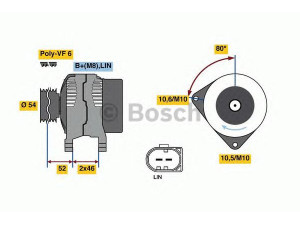 BOSCH 0 986 081 400 kintamosios srovės generatorius 
 Elektros įranga -> Kint. sr. generatorius/dalys -> Kintamosios srovės generatorius
1435647, 1455494, 6G9N 10300 ADA