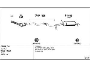FENNO CI430 išmetimo sistema 
 Išmetimo sistema -> Išmetimo sistema, visa