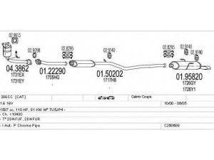 MTS C260609004153 išmetimo sistema 
 Išmetimo sistema -> Išmetimo sistema, visa