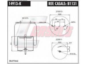 CASALS B1131 dėklas, pneumatinė pakaba 
 Pakaba -> Pneumatinė pakaba
MLF7081, 1379392, 1379393, 1440294