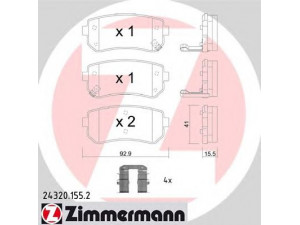 ZIMMERMANN 24320.155.2 stabdžių trinkelių rinkinys, diskinis stabdys 
 Techninės priežiūros dalys -> Papildomas remontas
58302-2YA30, 58302-3SA20, 583020ZA00