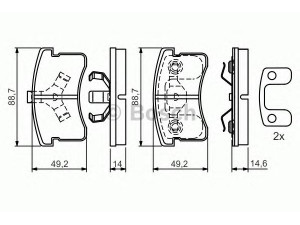 BOSCH 0 986 424 642 stabdžių trinkelių rinkinys, diskinis stabdys 
 Techninės priežiūros dalys -> Papildomas remontas
04491 87204 000, 04491 87205 000