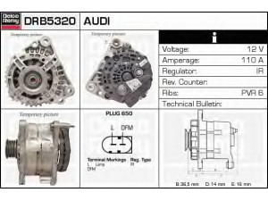 DELCO REMY DRB5320 kintamosios srovės generatorius 
 Elektros įranga -> Kint. sr. generatorius/dalys -> Kintamosios srovės generatorius
03C903023B, 03C903023D, 03C903023BX