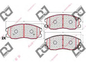 DJ PARTS BP2062 stabdžių trinkelių rinkinys, diskinis stabdys 
 Techninės priežiūros dalys -> Papildomas remontas
4808861, 96626070