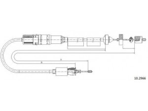 CABOR 10.2966 sankabos trosas 
 Dviratė transporto priemonės -> Kabeliai ir tachometro velenaai -> Sankabos trosas
7700428748, 7700432383
