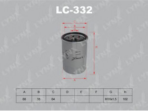LYNXauto LC-332 alyvos filtras 
 Techninės priežiūros dalys -> Techninės priežiūros intervalai
AW343979, MD301204, MD352627, AY100-MT031