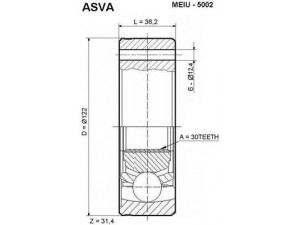 ASVA MEIU-5002 jungčių komplektas, kardaninis velenas 
 Ratų pavara -> Sujungimai/komplektas
6383342334