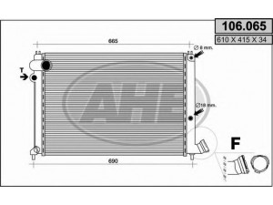 AHE 106.065 radiatorius, variklio aušinimas 
 Aušinimo sistema -> Radiatorius/alyvos aušintuvas -> Radiatorius/dalys
133016