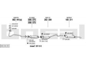 BOSAL 060.044.50 išmetimo sistema 
 Išmetimo sistema -> Išmetimo sistema, visa