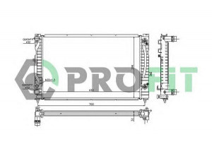 PROFIT PR 0017A1 radiatorius, variklio aušinimas 
 Aušinimo sistema -> Radiatorius/alyvos aušintuvas -> Radiatorius/dalys
4B0121251AG, 4B0121251G, 8D0121251BC