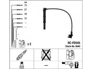 NGK 0640 uždegimo laido komplektas 
 Kibirkšties / kaitinamasis uždegimas -> Uždegimo laidai/jungtys
65 92 245, 89SF-12284-AE