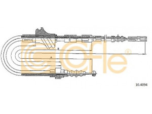 COFLE 10.4094 trosas, stovėjimo stabdys 
 Stabdžių sistema -> Valdymo svirtys/trosai
4A0609721C, 4A0609721F