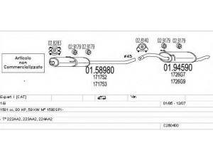 MTS C260400005535 išmetimo sistema 
 Išmetimo sistema -> Išmetimo sistema, visa