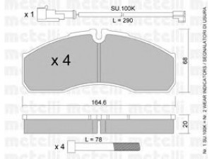 METELLI 22-0578-0K stabdžių trinkelių rinkinys, diskinis stabdys 
 Techninės priežiūros dalys -> Papildomas remontas