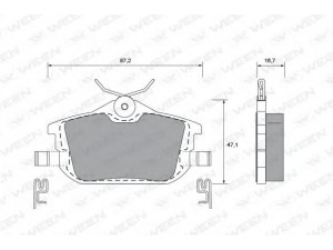 WEEN 151-1249 stabdžių trinkelių rinkinys, diskinis stabdys 
 Techninės priežiūros dalys -> Papildomas remontas
M620770, M850978, MN125772, X3516005