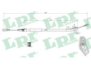 LPR C0446B trosas, stovėjimo stabdys 
 Stabdžių sistema -> Valdymo svirtys/trosai
9044200285, 2D0609722