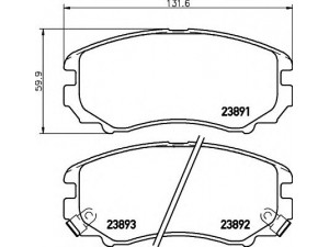 HELLA 8DB 355 010-991 stabdžių trinkelių rinkinys, diskinis stabdys 
 Techninės priežiūros dalys -> Papildomas remontas
581011FA50, 581012CA10, 581012CA11