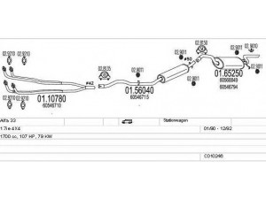MTS C010246008787 išmetimo sistema 
 Išmetimo sistema -> Išmetimo sistema, visa