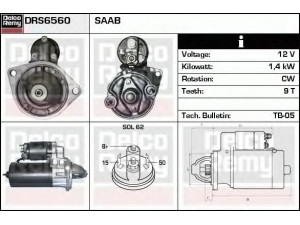 DELCO REMY DRS6560 starteris 
 Elektros įranga -> Starterio sistema -> Starteris
8826851, 8977498, 93184934