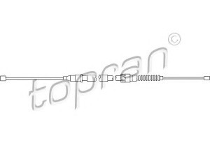 TOPRAN 207 190 trosas, stovėjimo stabdys 
 Stabdžių sistema -> Valdymo svirtys/trosai
05 22 655, 24443834, 5 22 655