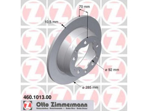 ZIMMERMANN 460.1013.00 stabdžių diskas 
 Stabdžių sistema -> Diskinis stabdys -> Stabdžių diskas
901 352 401 10