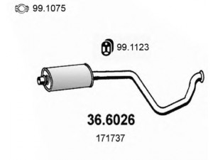 ASSO 36.6026 vidurinis duslintuvas 
 Išmetimo sistema -> Duslintuvas
171737, 171748
