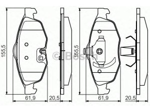 BOSCH 0 986 495 161 stabdžių trinkelių rinkinys, diskinis stabdys 
 Techninės priežiūros dalys -> Papildomas remontas
05018 942AA, 05018 945AA, 05093 021AA