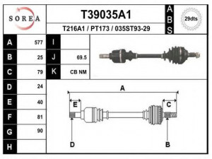 EAI T39035A1 kardaninis velenas 
 Ratų pavara -> Kardaninis velenas