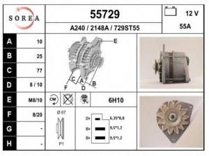 EAI 55729 kintamosios srovės generatorius 
 Elektros įranga -> Kint. sr. generatorius/dalys -> Kintamosios srovės generatorius
76BB10300KD, 77FB10300KB, 81AB10300CA
