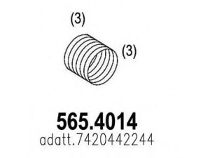ASSO 565.4014 lanksti žarna, išmetimo sistema 
 Išmetimo sistema -> Išmetimo vamzdžiai
7420442244