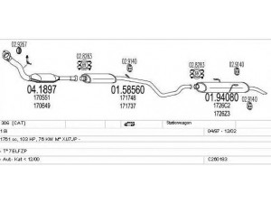 MTS C260183006082 išmetimo sistema 
 Išmetimo sistema -> Išmetimo sistema, visa