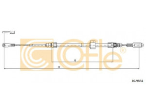 COFLE 10.9884 trosas, stovėjimo stabdys 
 Stabdžių sistema -> Valdymo svirtys/trosai
9014202285, A9014202285, 2D0609701B