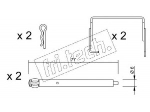 fri.tech. KIT.089 priedų komplektas, diskinių stabdžių trinkelės
