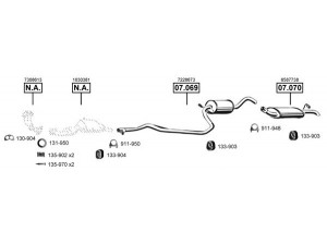 ASMET FO071085 išmetimo sistema 
 Išmetimo sistema -> Išmetimo sistema, visa