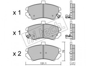 fri.tech. 901.0 stabdžių trinkelių rinkinys, diskinis stabdys 
 Techninės priežiūros dalys -> Papildomas remontas
58101-2DA50