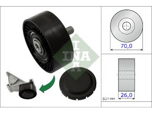 INA 532 0718 10 kreipiantysis skriemulys, V formos rumbuotas diržas 
 Diržinė pavara -> V formos rumbuotas diržas/komplektas -> Laisvasis/kreipiamasis skriemulys
946 102 117 30, 9A1 102 030 01